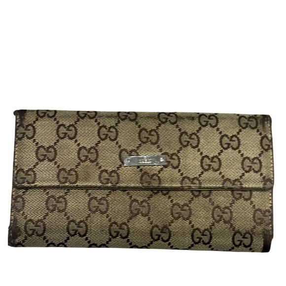 Gucci Vintage Monogram Brown Long Wallet - Picture 1 of 13